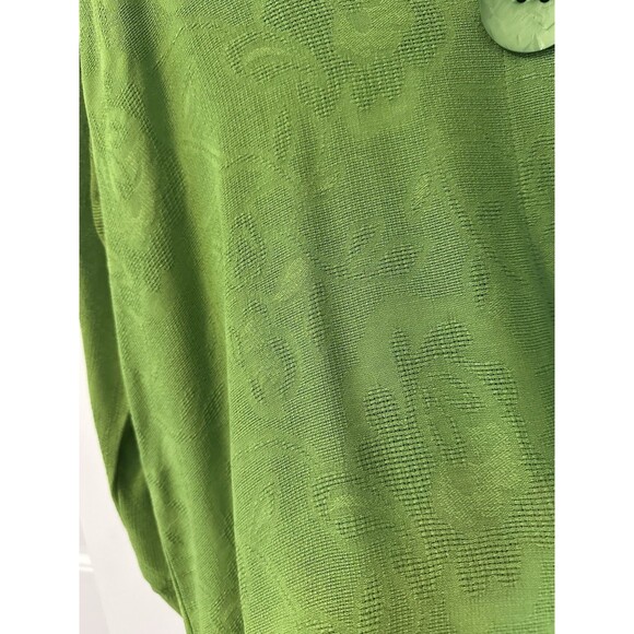 PalaPala Womens Blouse Top Size M/L GreenFloral Embroidered Lagenlook 3/4 Sleeve - Picture 3 of 10